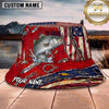 Maxcorners Fishing Green Camo Fishing Adventure with Bold Splash Personalized Name 3D Bucket Hat (13 Fish Species)