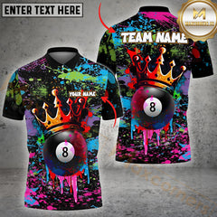 Maxcorners Billiard 8 Ball King Graffiti Customized Name, Team Name 3D Unisex Shirt