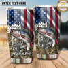 Maxcorners Fishing Tumbler American Flag Eagle Design Personalized Name Tumbler (13 Species)