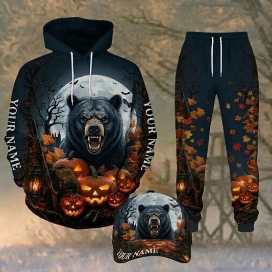 Maxcorners Hunting Halloween Spooky Night Bear Personalized 3D Shirts