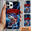 Maxcorners Fishing Phone Case Hooked On Freedom Lightning Art Personalized Name 3D Phone Case (10 Fish Species)