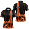 Maxcorners Orange Flames Eagle Custom Name In Ribbon Dart Shirts For Men, Dart Team Jerseys LM054
