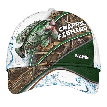 Maxcorners Custom Name Crappie Fishing Baseball Cap, Custom Fishing Lover Caps LM0402