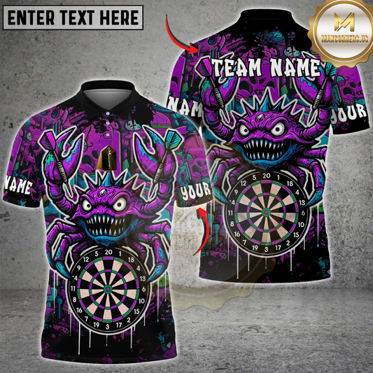 Maxcorners Darts Monster Crab Graffiti Dartboard Multicolor Customized Name, Team Name 3D Shirts