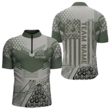 Maxcorners Military Green Camo Billiard Jersey For Men Custom 8 Ball Pool Shirt American Flag Billiard Shirts LM064