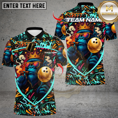Maxcorners Bowling King Gorilla Multioptions Personalized Name, Team Name Unisex 3D Shirts