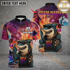 Maxcorners Fierce Shark Dartboard  Multicolor Customized Name, Team Name 3D Shirts