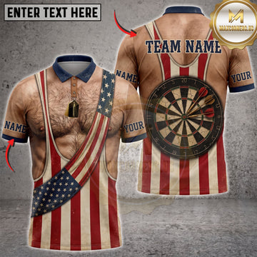 Maxcorners Darts American Flag Sash Dartboard Personalized Name 3D Unisex Shirt