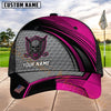 Maxcorners Golf Skull Shield Dynamic Stripe Personalized Name 3D Cap (8 Colors)