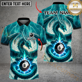 Maxcorners Billiard 8-Ball Pool Dragon Thunder Multicolor Option Customized Name, Team Name 3D Polo Shirt