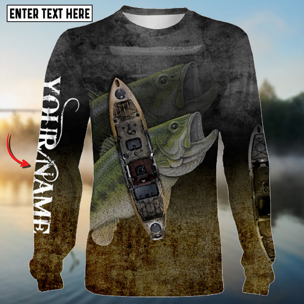 Maxcorners Kayak Bass Fishing Customize Name 3D Shirt