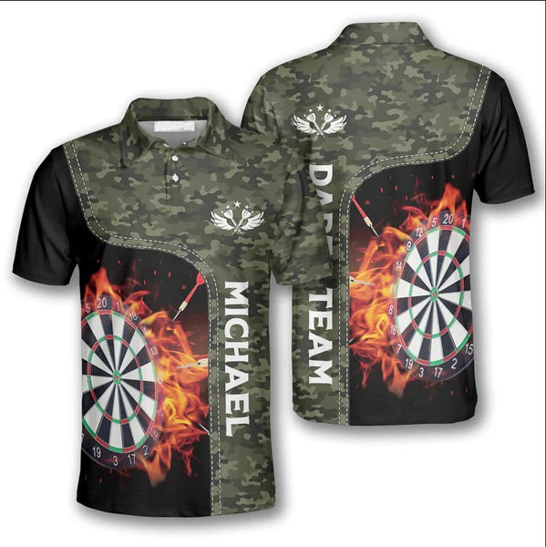 Maxcorners Dart Personalized Name Camou 3D Shirt