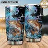 Maxcorners Fishing Tumbler Turquoise Galaxy Splash Design Personalized Name Tumbler (13 Species)