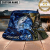 Maxcorners Fishing Blue Smoke Hook Personalized Name 3D Bucket Hat (12 Fish Species)