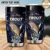 Maxcorners Fishing Tumbler Navy Geometric Mountain Line Design Personalized Name Tumbler (13 Species)