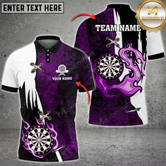 Maxcorners Darts Dartboard Resurrection Fire Mutilcolor Options Personalized Name, Team Name 3D Polo Shirt