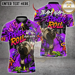 Maxcorners Bowling Graffiti Ball Character Power Roll Multicolor Customized Name, Team Name 3D Shirts