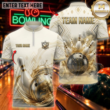 Maxcorners Bowling & Premium Bowling Ball Motion Graphic Customized Name, Team Name 3D Shirts