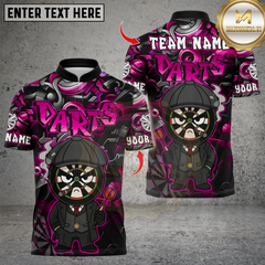 Maxcorners Personalized Name Dart Polo Shirt, Darts Graffiti By The Order Of Peaky B Design ,Custom Team Shirt for Men, Gift for Darts Players