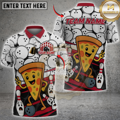 Maxcorners Bowling Pizza Cartoon Personalized Name 3D Unisex Shirt