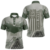 Maxcorners Military Green Camo Billiard Jersey For Men Custom 8 Ball Pool Shirt American Flag Billiard Shirts LM064