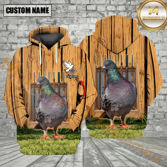 Maxcorners Pigeon Bird & Hunter Art All Over Print Shirt Best Gift For Hunter