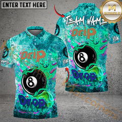 Maxcorners Billiards Ball 8 Graffiti Jeans Style Multicolor Customized Name, Team Name 3D Shirt