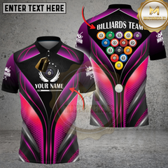 Maxcorners Billiards Neon Power Lines Multicolor Customized Name, Team Name 3D Shirt
