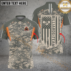 Maxcorners Billiard 8-Ball Pool Fire Camo Multicolor Personalized Name, Team Name 3D Shirt