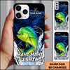 Maxcorners Blue Hexagon Water Splash Personalized Name Phone Case (13 Fish Species)