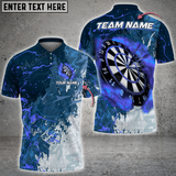 Maxcorners Darts Grunge Smoke Multicolor Option Customized Name, Team Name 3D Polo Shirt (6 Colors)