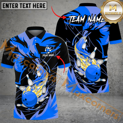 Maxcorners Ball And Pins Fire Phoenix Bowling Jersey Multicolor Options Personalized Name, Team Name 3D Shirt