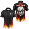 Maxcorners Fire Flame Custom Dartboard In Dripping Skulls Dart Shirts For Men, Dart Jerseys LM054