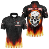 Maxcorners Fire Flame Custom Dartboard In Dripping Skulls Dart Shirts For Men, Dart Jerseys LM054
