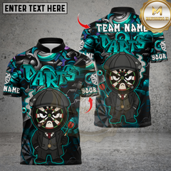 Maxcorners Personalized Name Dart Polo Shirt, Darts Graffiti By The Order Of Peaky B Design ,Custom Team Shirt for Men, Gift for Darts Players