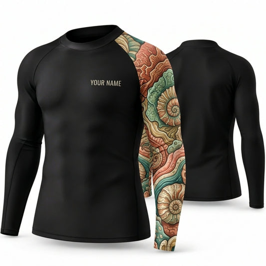 Maxcorners Personalized Traditional Tattoo Black Shirt with Bronze Ornamental Tattoo Sleeve 3D All Over Printed Shirts, Best Gifts for Tattoo Lovers