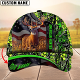 Maxcorners Best USA Flag Pattern Deer Hunting Camouflage Multicolor Personalized Name 3D Cap