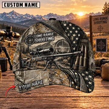 Maxcorners Long Range Shooting Tactical Camo Sniper Marksman Personalized Name 3D Cap