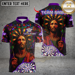 Maxcorners Darts Jesus With DartBoard Multicolor Customized Name, Team Name 3D Shirts