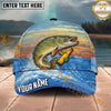 Maxcorners Fishing Sunset Ocean Wave Beer Bottle Personalized Name 3D Cap (12 Fish Species)