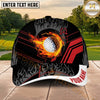Maxcorners Golf Flaming Ball Tribal Graphic Personalized Name 3D Classic Cap