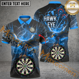 Maxcorners Darts Eagle Thunder Lightning Customized Name, Team Name 3D Polo Shirt