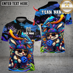 Maxcorners Bowling Rich Gangster Urban Rabbit Multicolor Customized Name, Team Name 3D Shirts