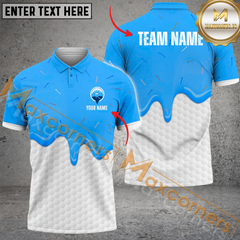 Maxcorners Golf  Ice Cream Melting On Ball Cone  Multicolor Option Customized Name, Team Name 3D Polo Shirt