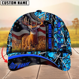 Maxcorners Best USA Flag Pattern Deer Hunting Camouflage Multicolor Personalized Name 3D Cap