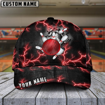 Maxcorners Bowling The Power Of the god Multicolor Personalized Name 3D Cap