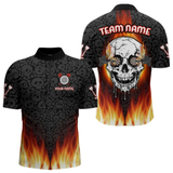 Maxcorners Fire Flame Custom Dartboard In Dripping Skulls Dart Shirts For Men, Dart Jerseys LM054