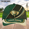 Maxcorners Golf Skull Shield Dynamic Stripe Personalized Name 3D Cap (8 Colors)