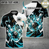 Maxcorners Bowling Pins & Dynamic Ball Impact Graphic Multicolor Customized Name, Team Name 3D Shirts