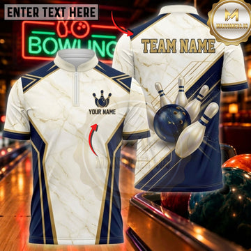 Maxcorners Bowling & Classic Bowling Ball Pin Graphic Customized Name, Team Name 3D Shirts